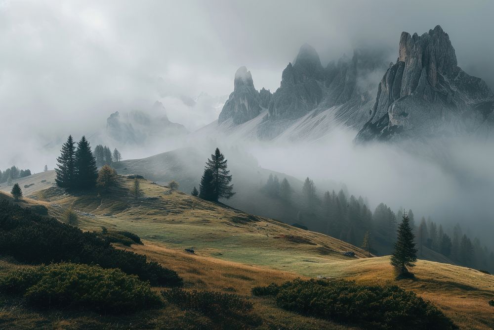 Italy wilderness landscape panoramic.