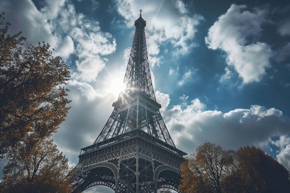 Eiffel tower architecture building landmark.