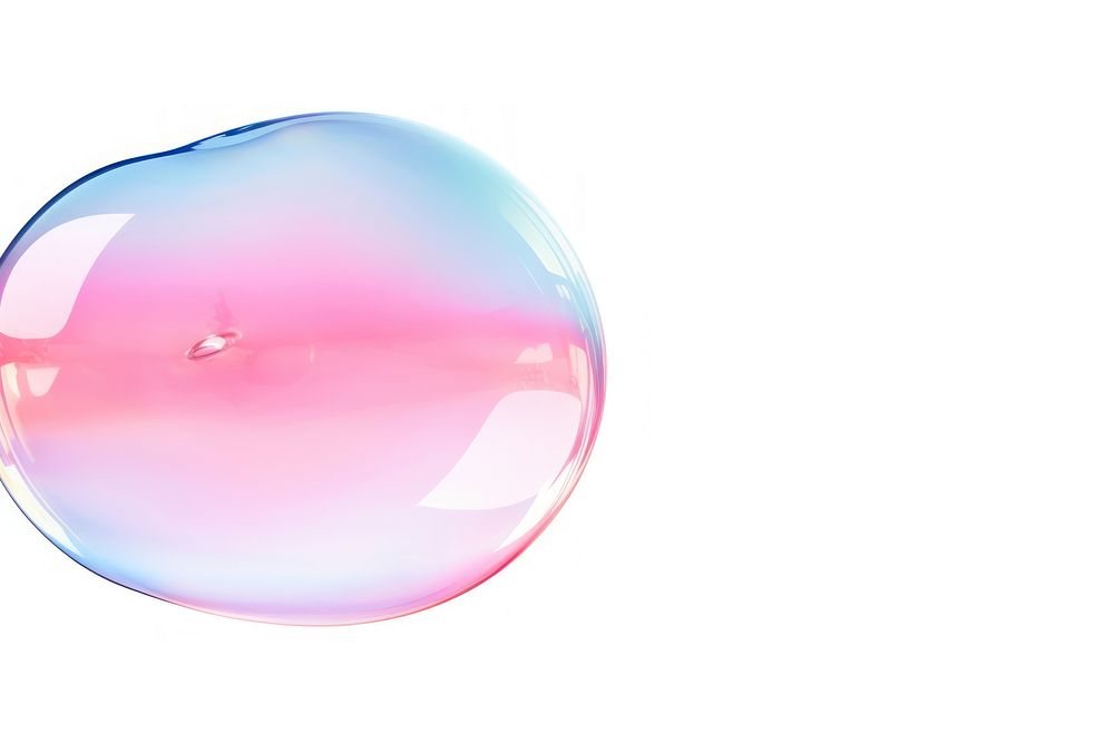 Clear soap bubble sphere white background lightweight.