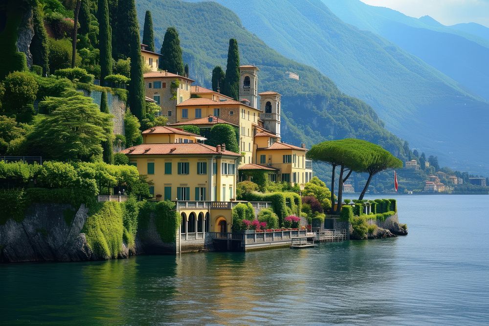Italy architecture waterfront landscape.
