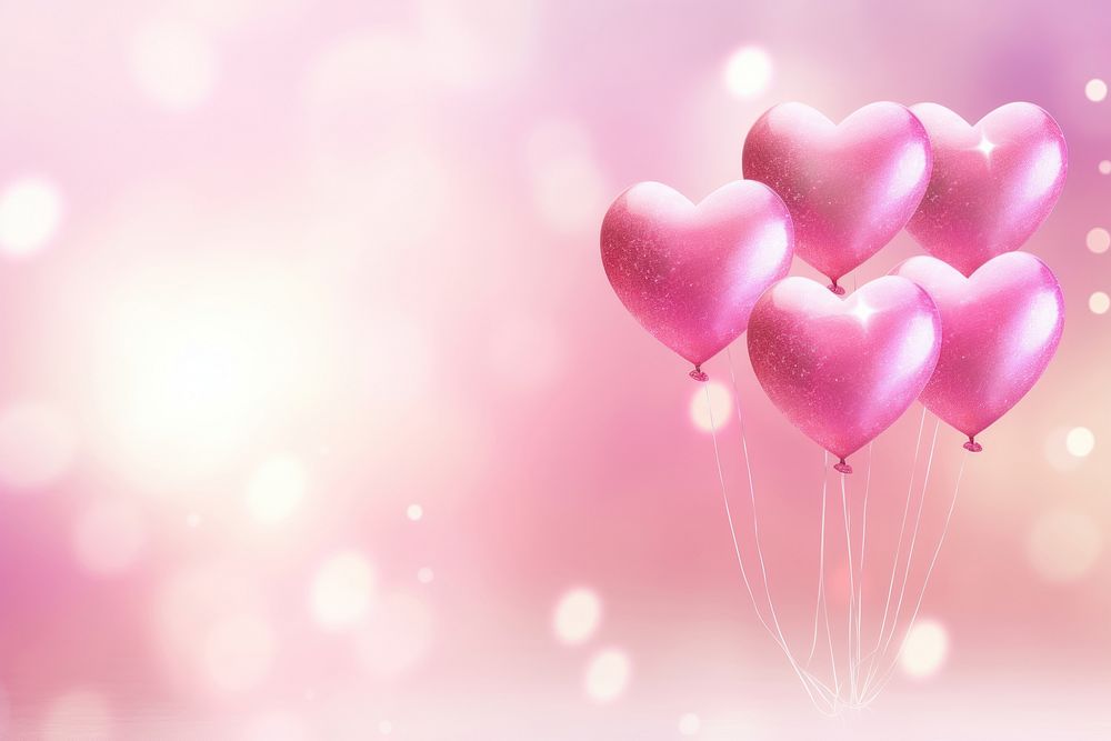 Balloons air heart shape backgrounds pink celebration.