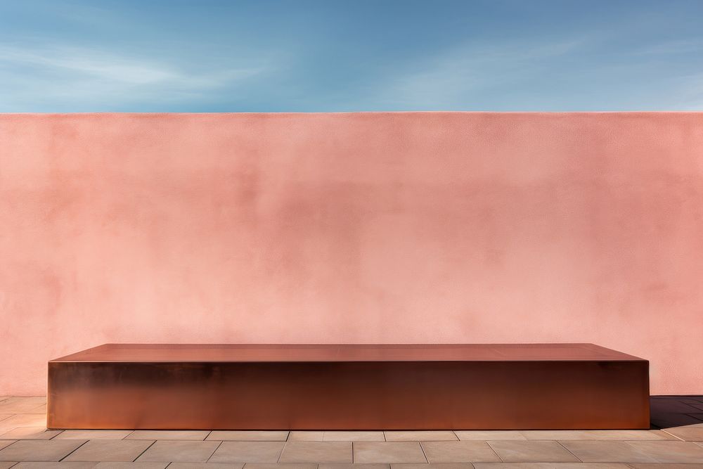 Rose gold color wall architecture building.