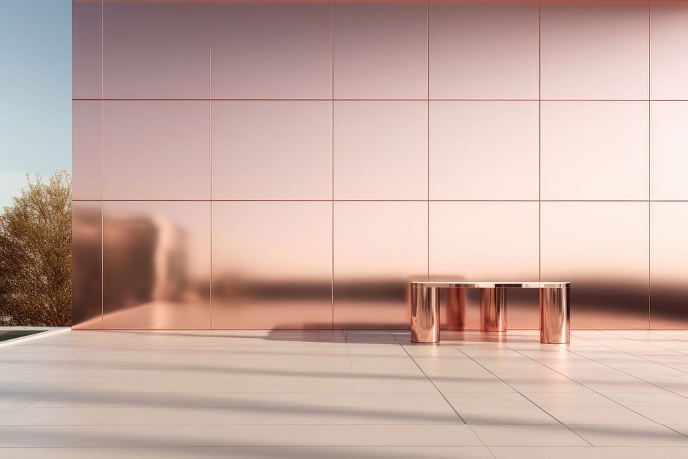 Rose gold color architecture building outdoors.