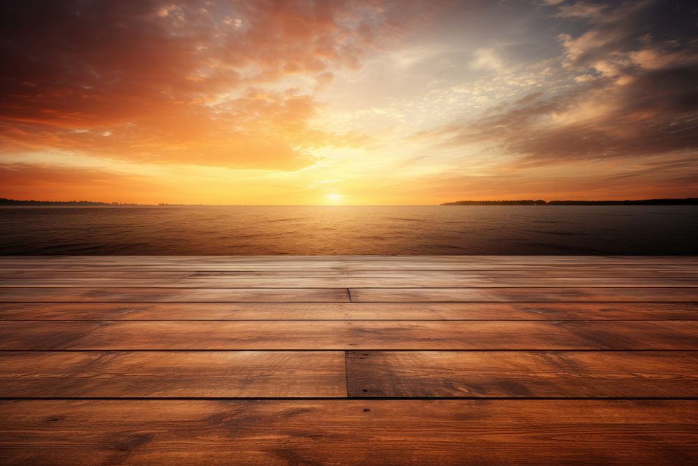 Sunrise wooden backgrounds outdoors horizon.