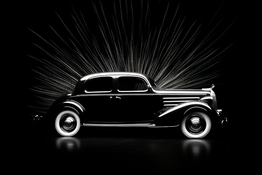 1930s Car sparkle light glitter car vehicle wheel.