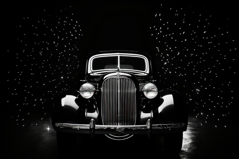 1930s Car sparkle light glitter car vehicle black.