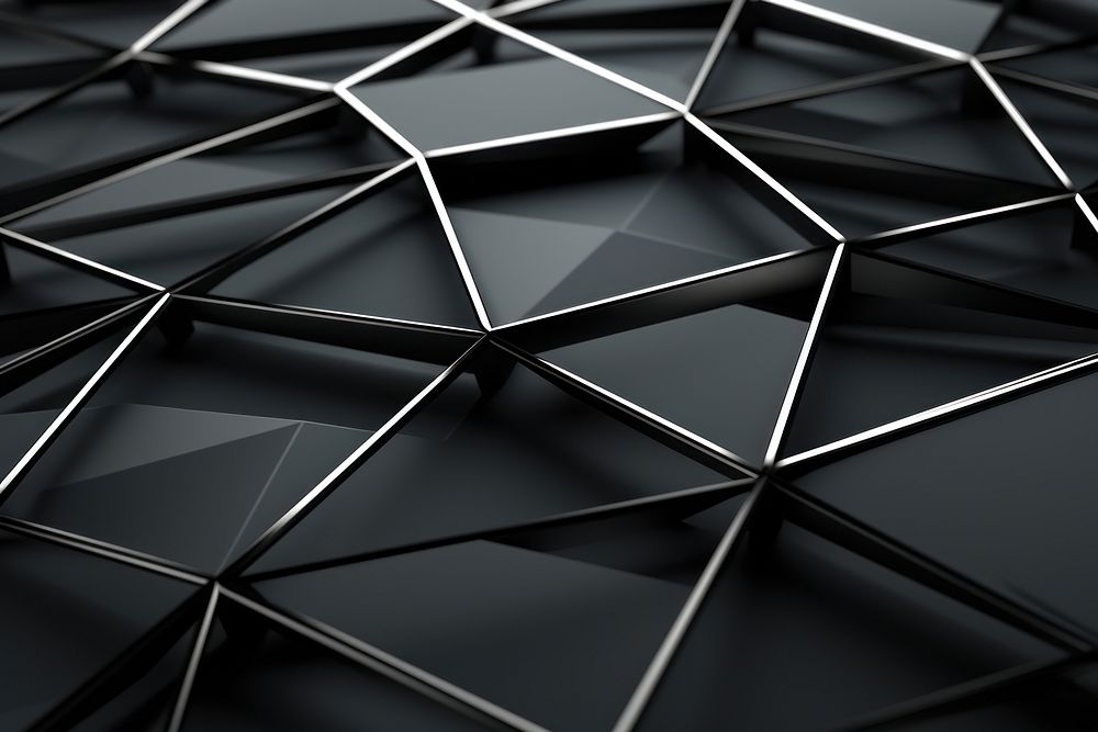 Geometric grid pattern black architecture.