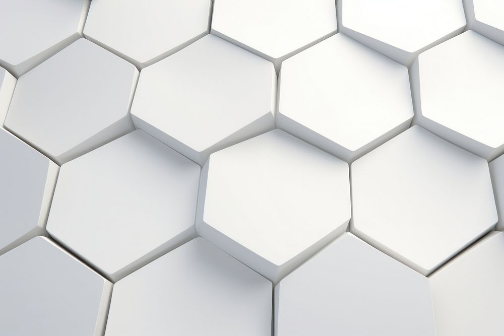 Geometric grid floor white tile.