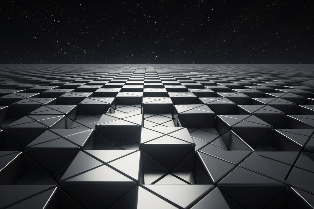 Diamond shape grid architecture night black.