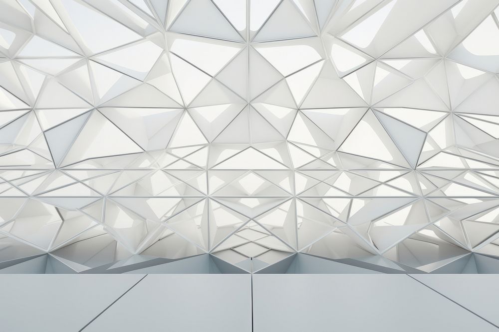 Diamond shape grid white architecture daylighting.