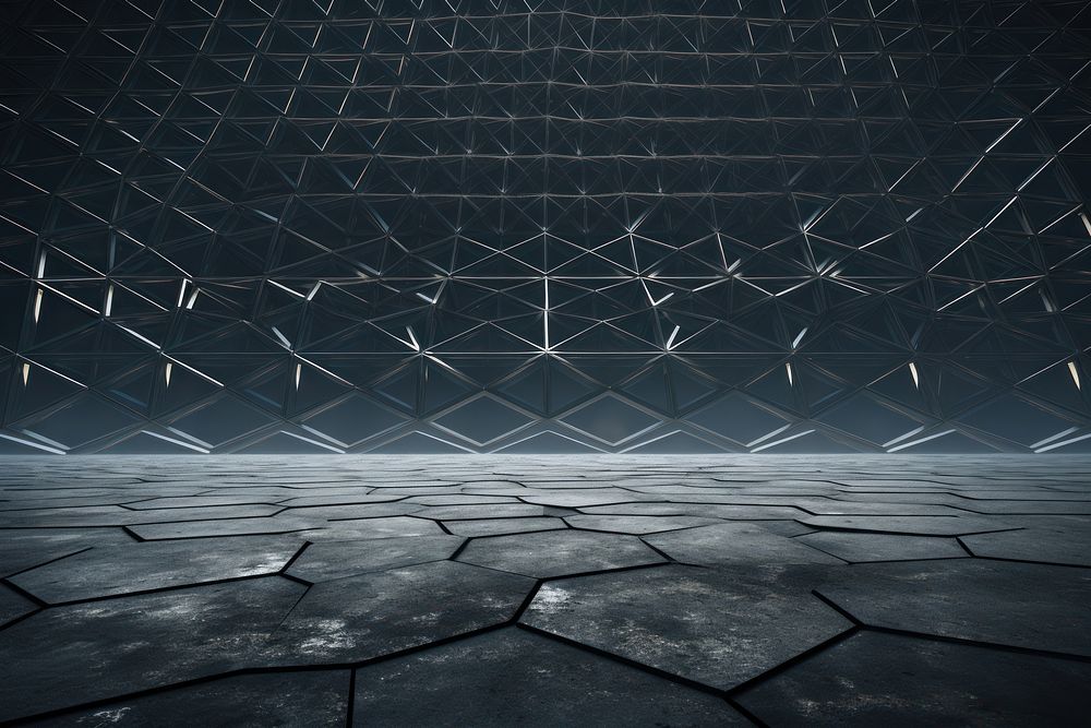 Diamond shape grid texture floor architecture.