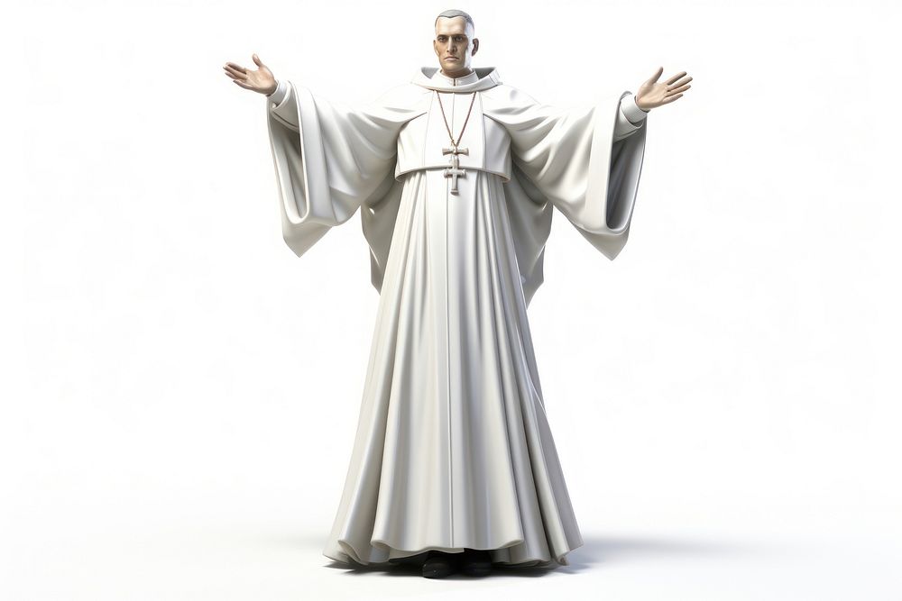 Priest adult white background representation.
