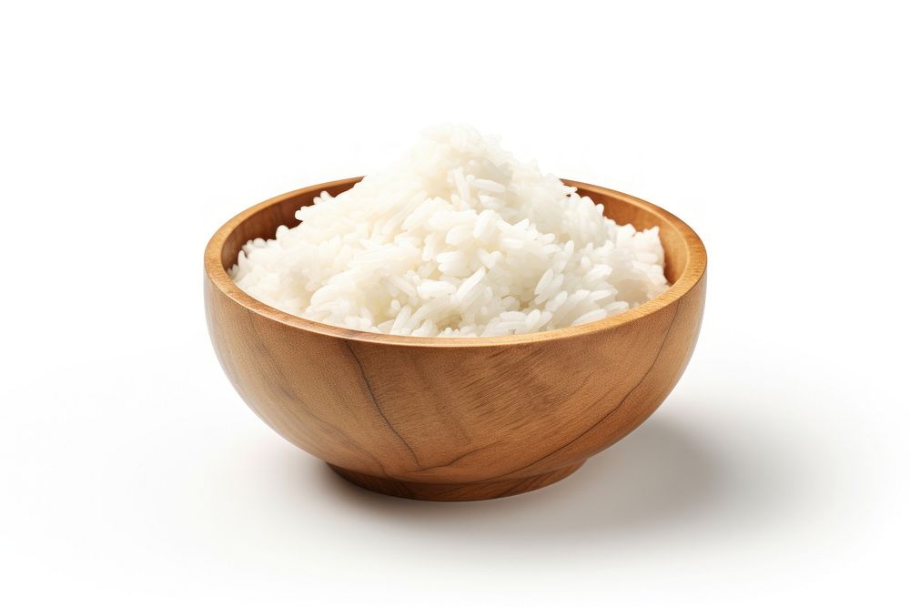 Rice bowl rice white food.