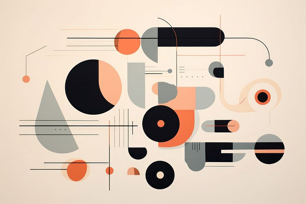 Abstract shapes graphics line art.