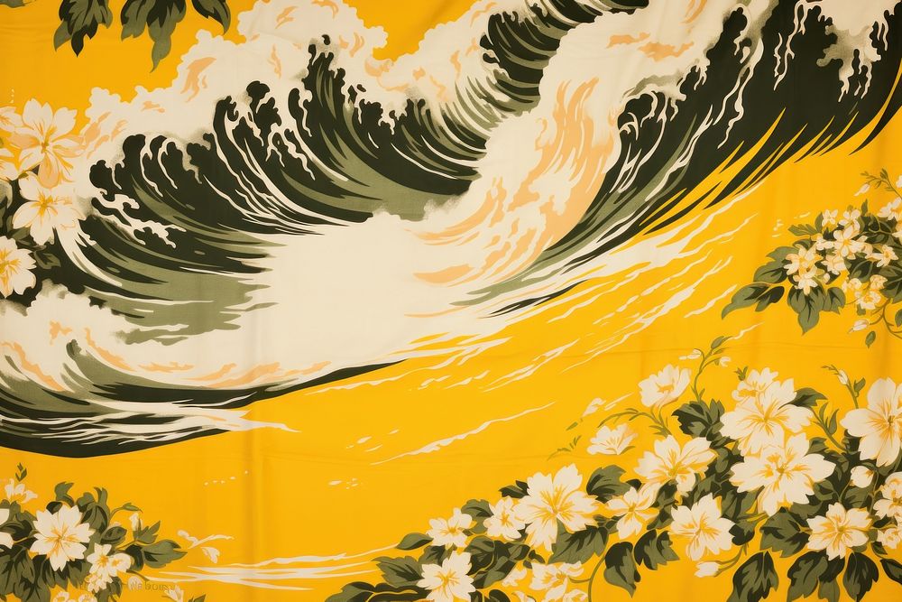 Under the Sea Hawaiian pattern painting yellow.