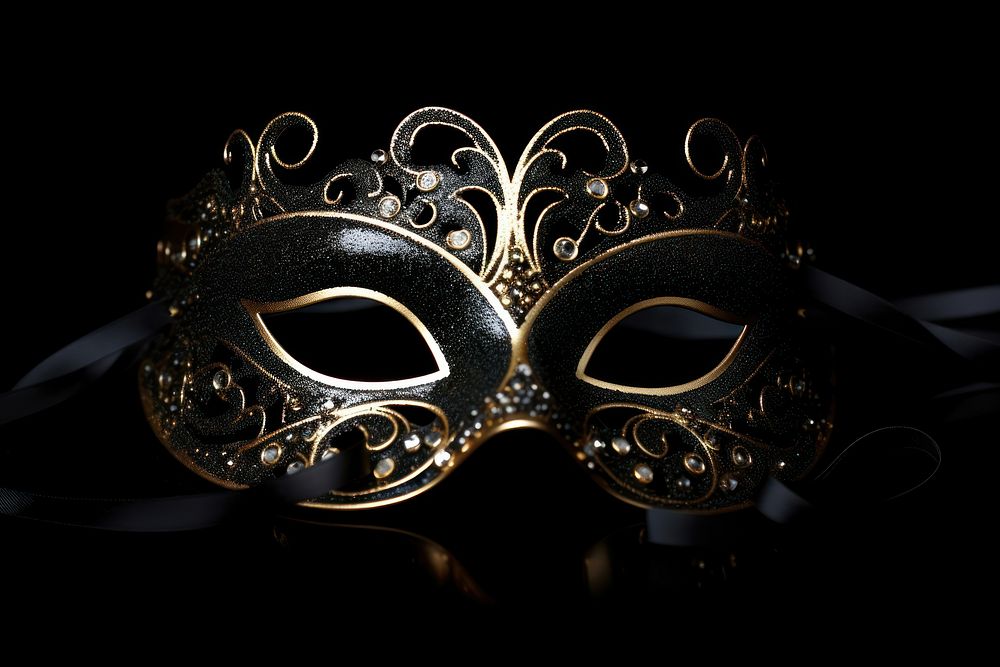 Venice mask carnival black black background.