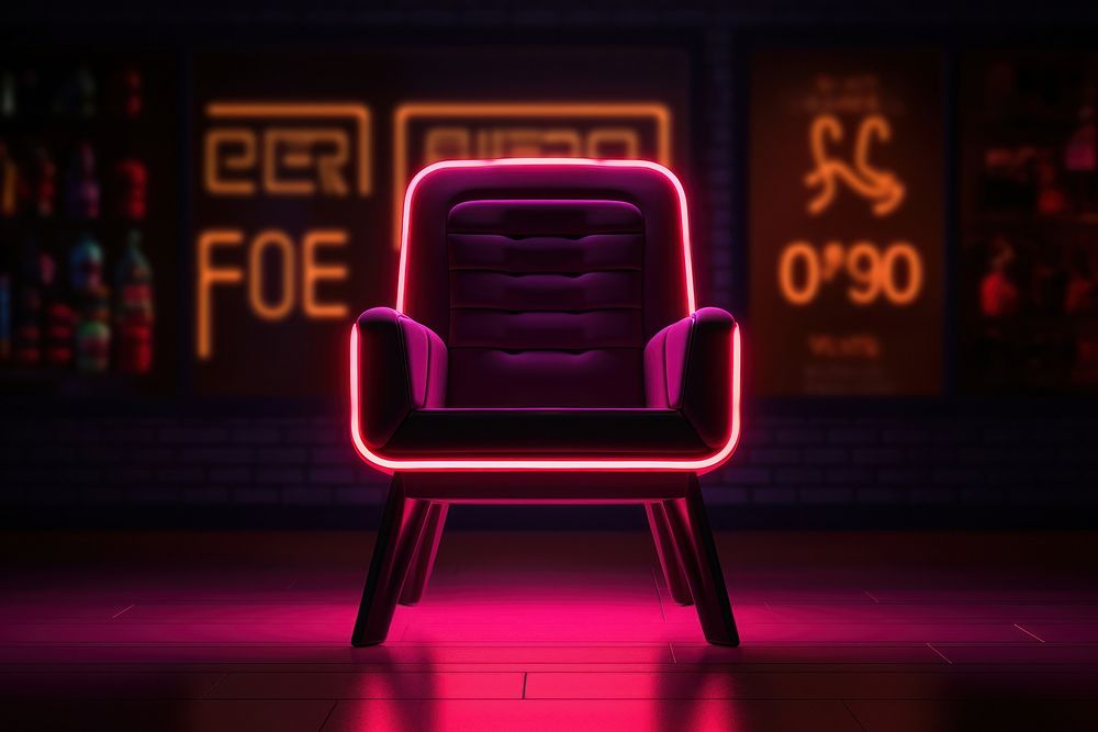 Black friday chair neon furniture.