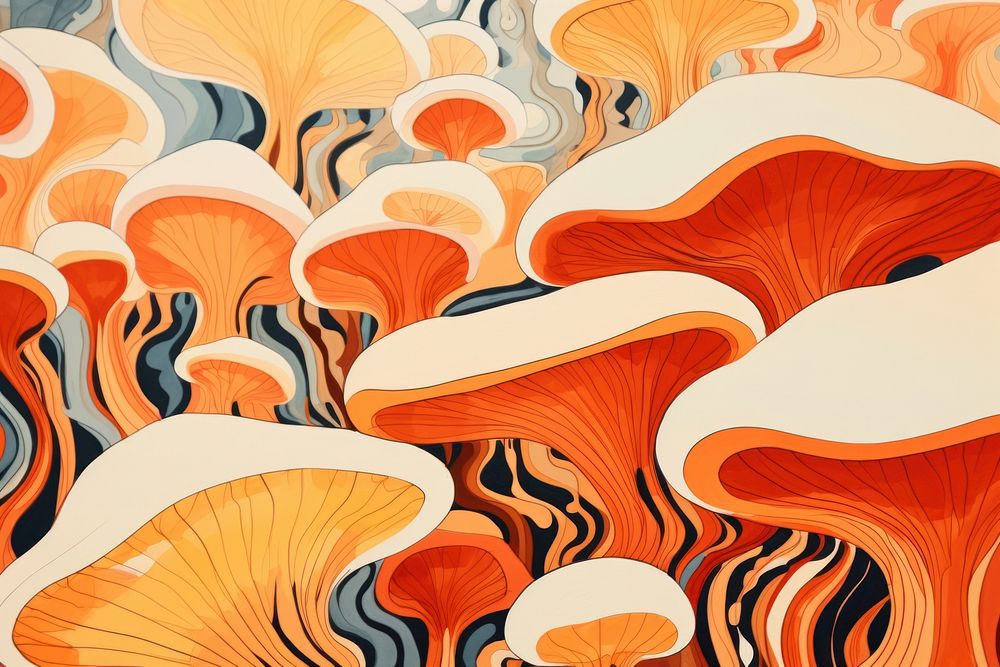 PNG Mushrooms backgrounds pattern fungus.