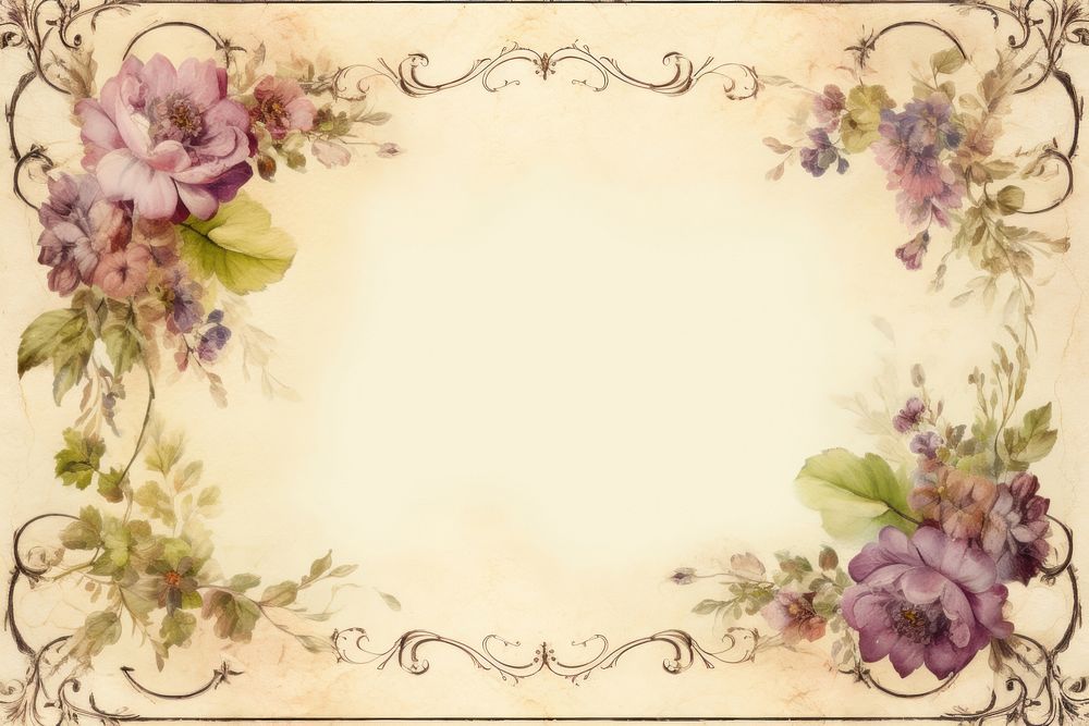 Pastel frame vintage backgrounds pattern flower.