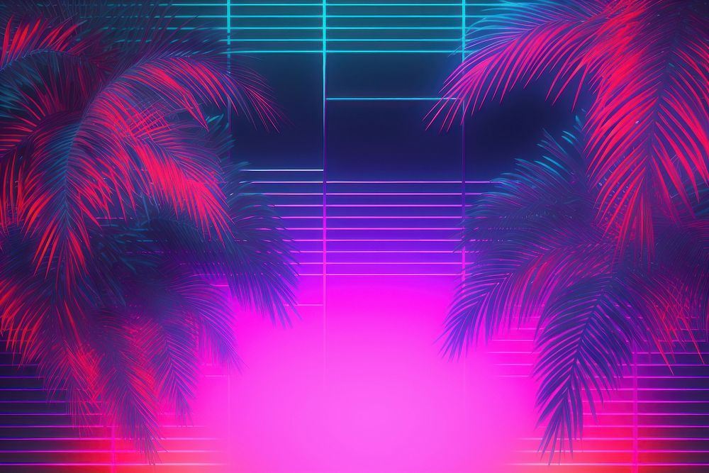 Retrowave tropical plant backgrounds abstract outdoors.