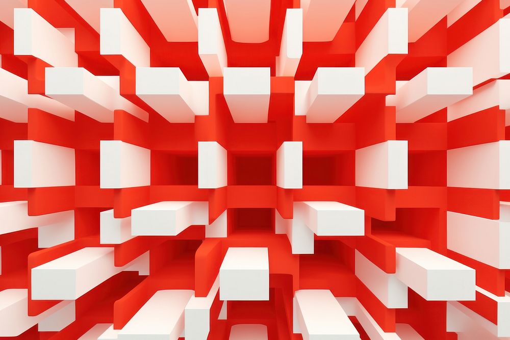 Geometric grid backgrounds red architecture.