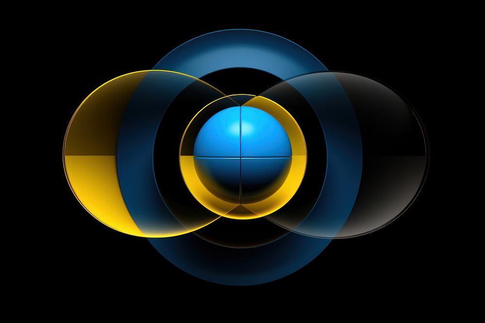 Blue and Yellow Circle sphere circle yellow.