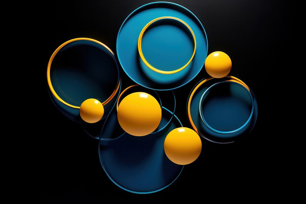 Blue and Yellow Circle circle yellow sphere.