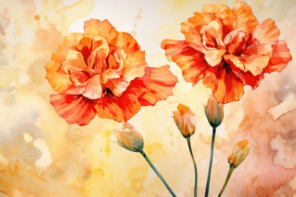 Carnation flower watercolor background backgrounds painting plant.