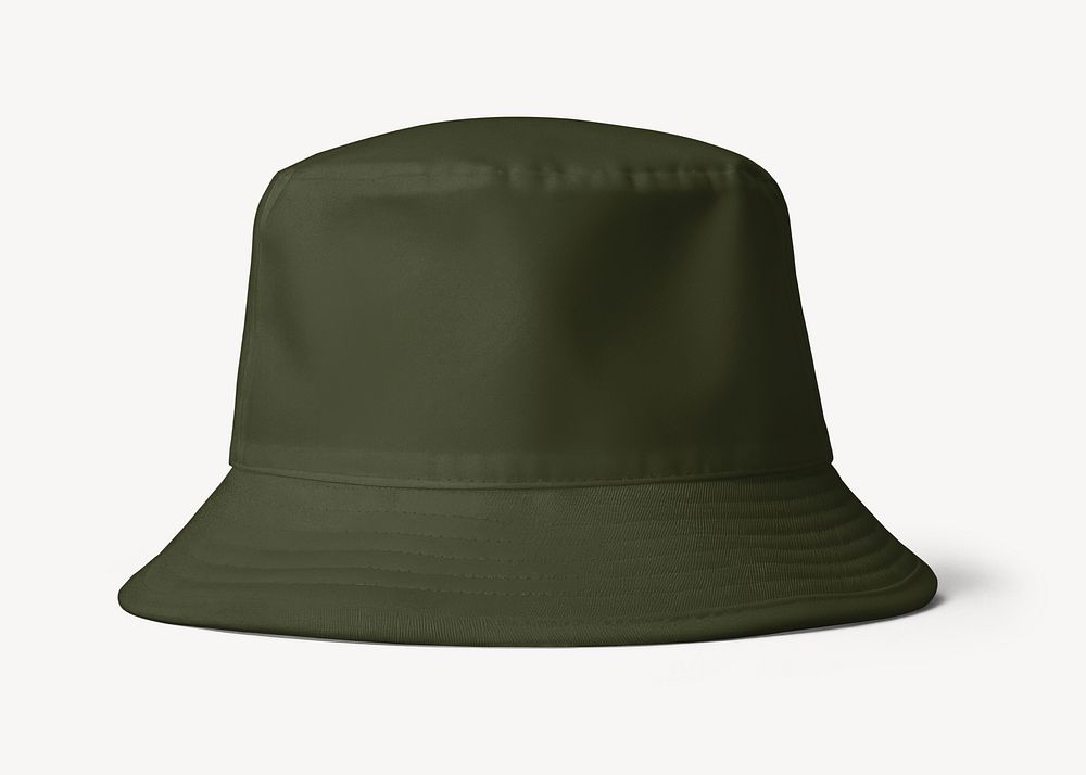 Green bucket hat mockup psd