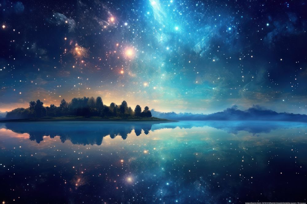 Galaxy background landscape panoramic outdoors.