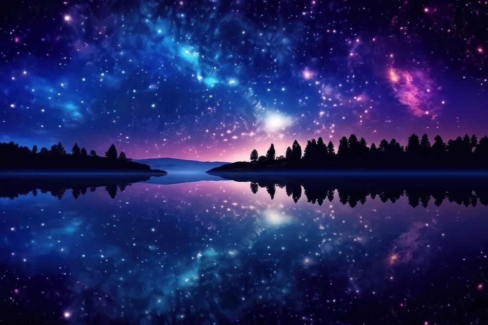 Galaxy background landscape astronomy panoramic.