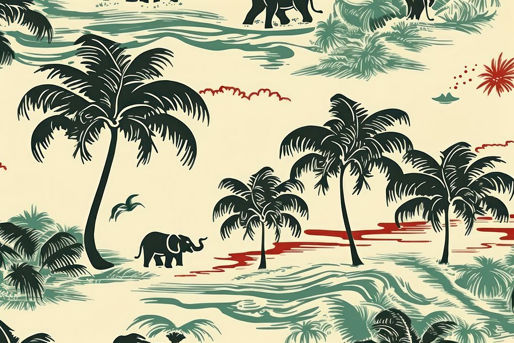 Hawaiian elephants pattern nature mammal.