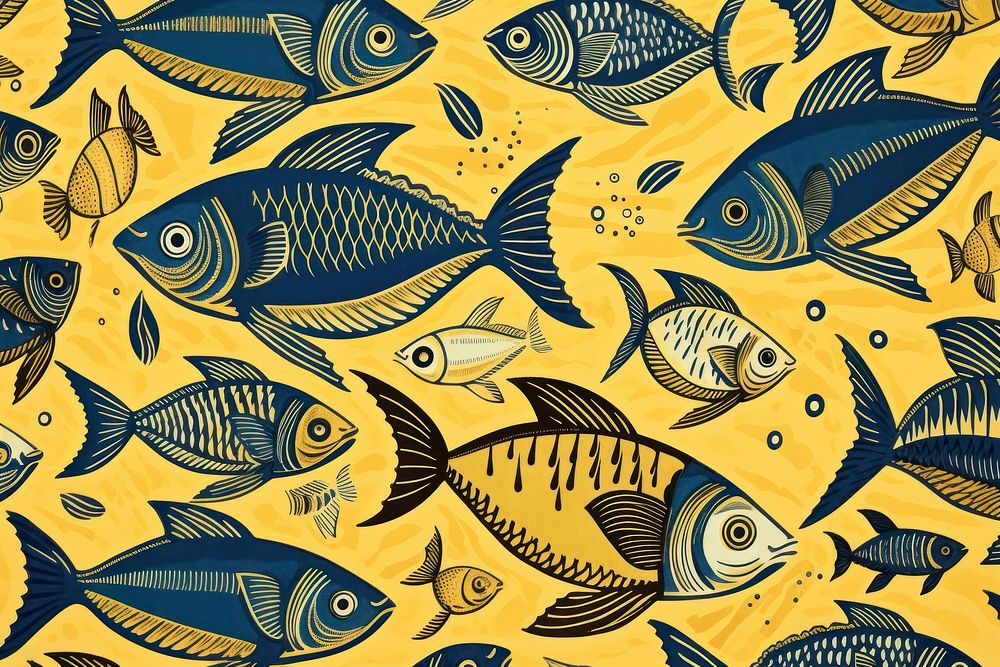 Pattern fish animal yellow.