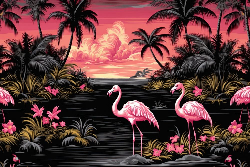 Hawaiian Flamingo flamingo outdoors nature.