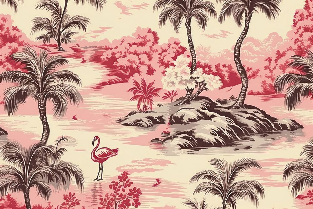 Hawaiian Flamingo flamingo outdoors pattern.
