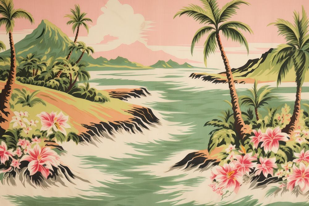 Hawaiian Hula Girl pattern sea outdoors.