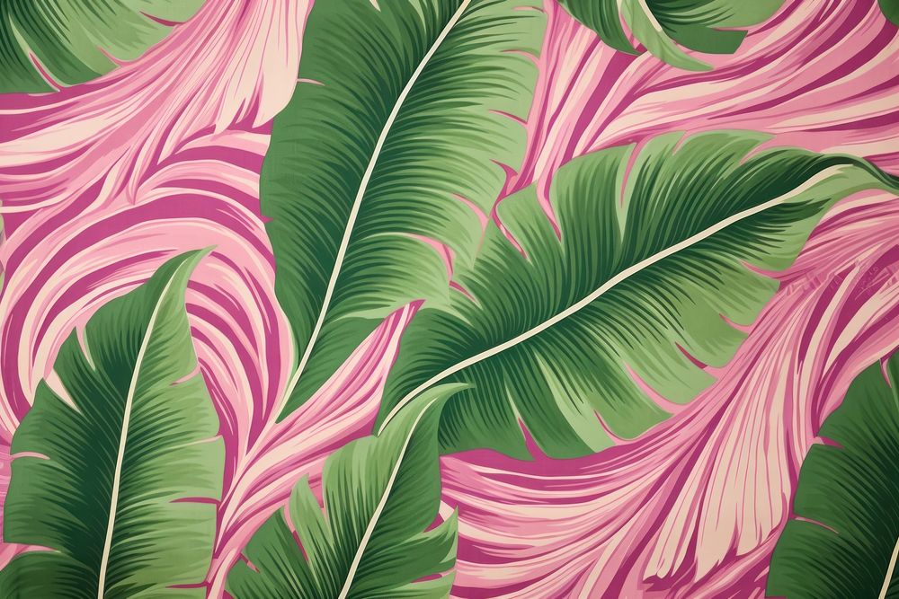 Hawaiian palm leaf pattern plant green.