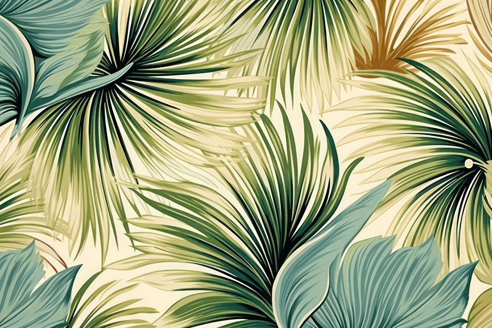 Hawaiian palm leaves pattern plant green.