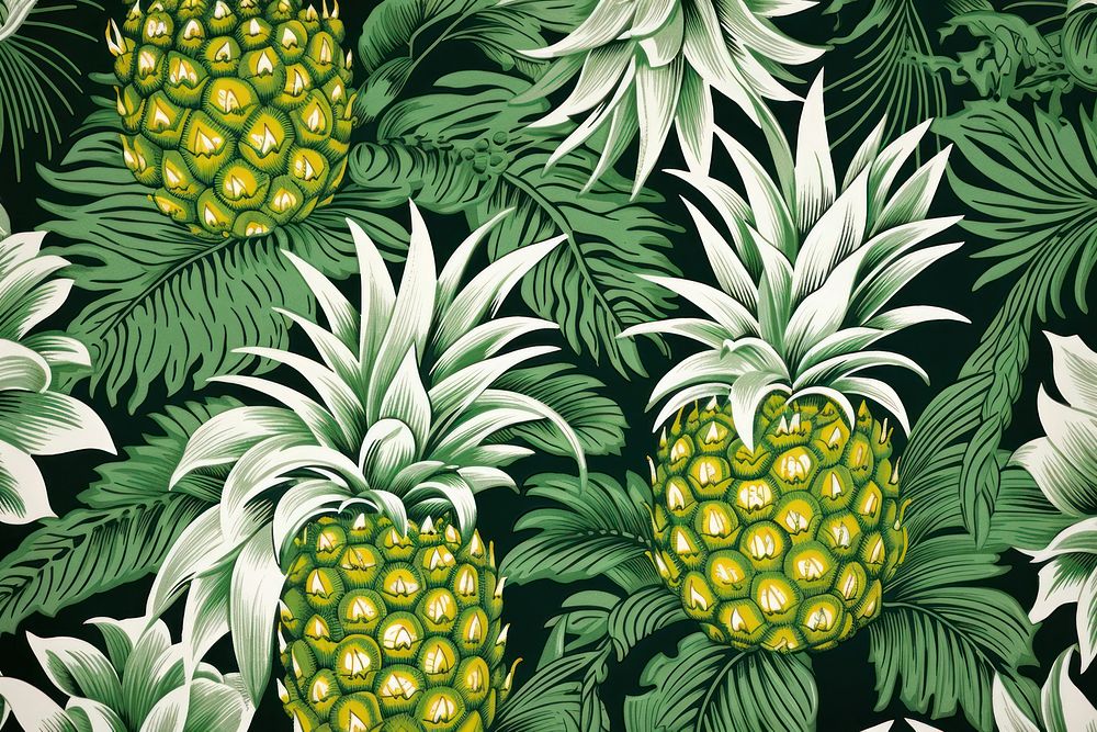 Hawaiian pineapples pattern plant fruit.