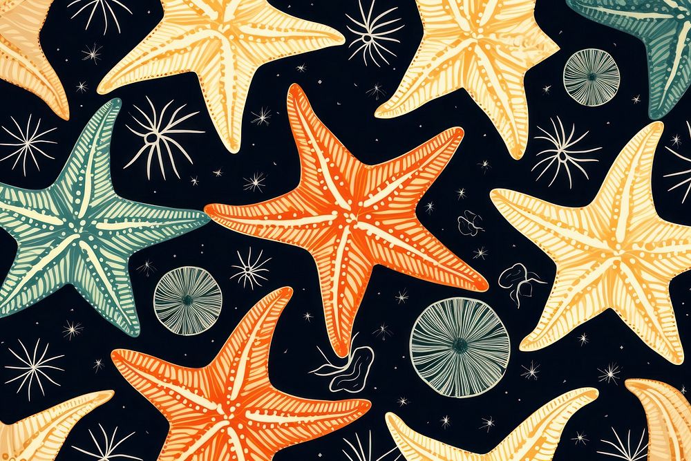 Hawaiian Starfish starfish pattern sea.