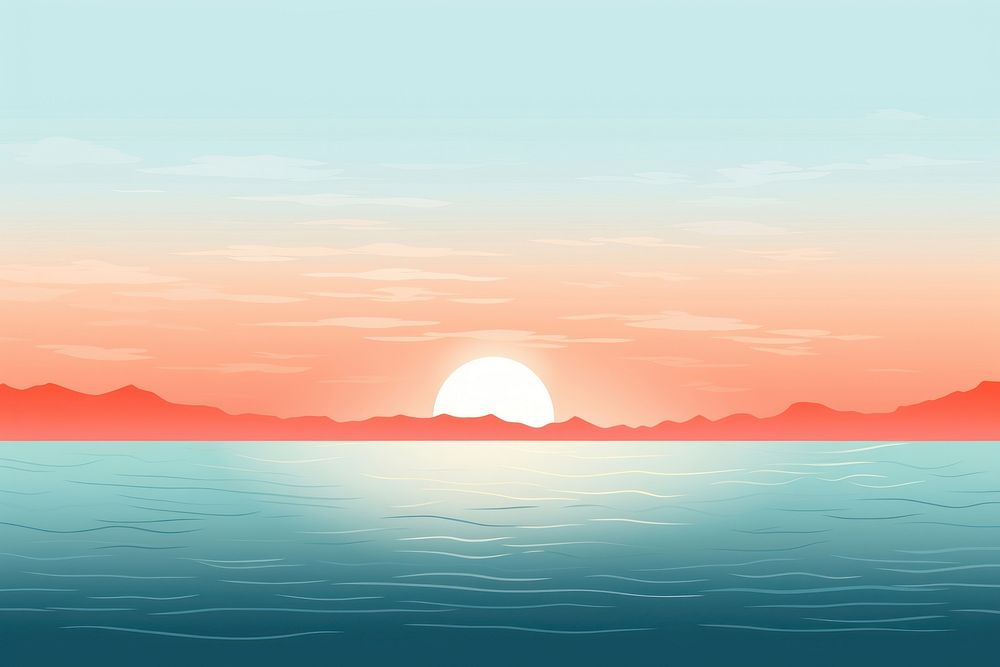 Sunrise ocean backgrounds outdoors horizon.