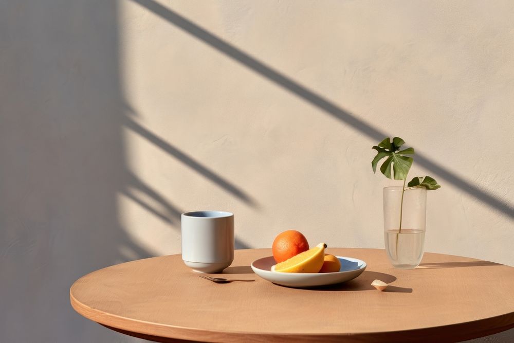 Photo of objects table furniture breakfast.
