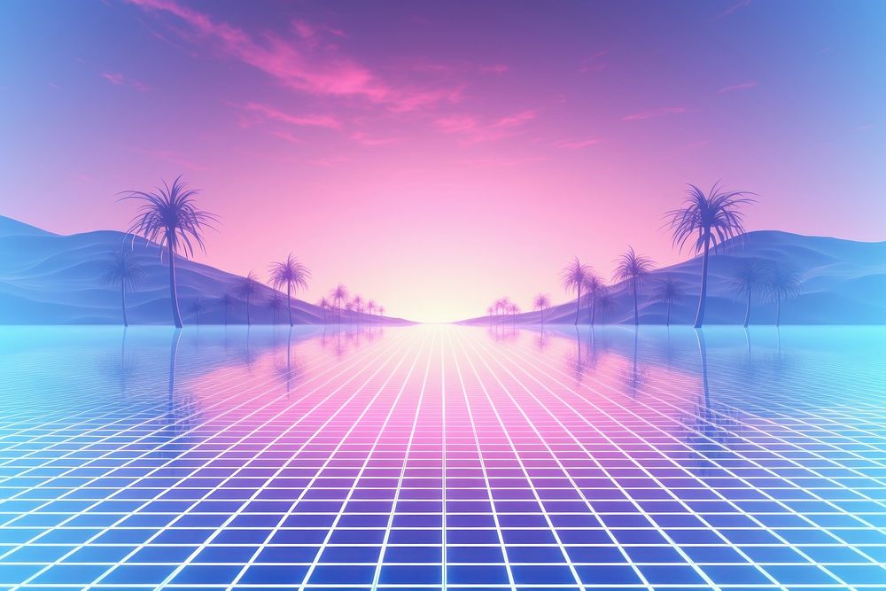 Vaporwave aesthetic backgrounds technology outdoors.