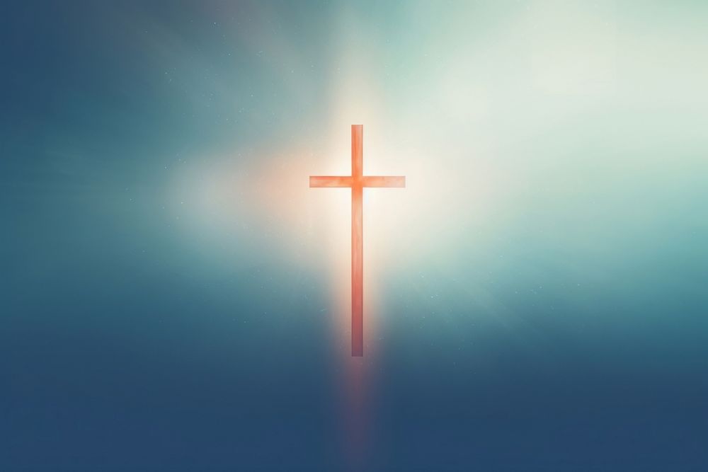 Christian cross on light background symbol spirituality catholicism.