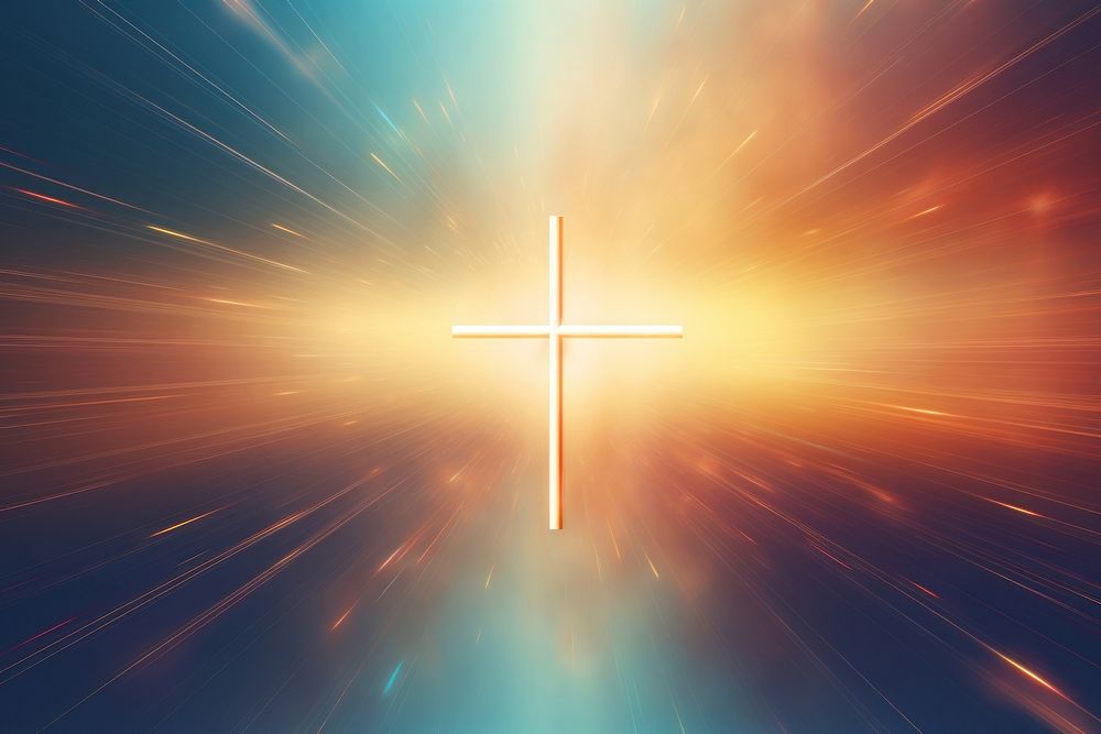 Christian cross on light background backgrounds futuristic abstract.
