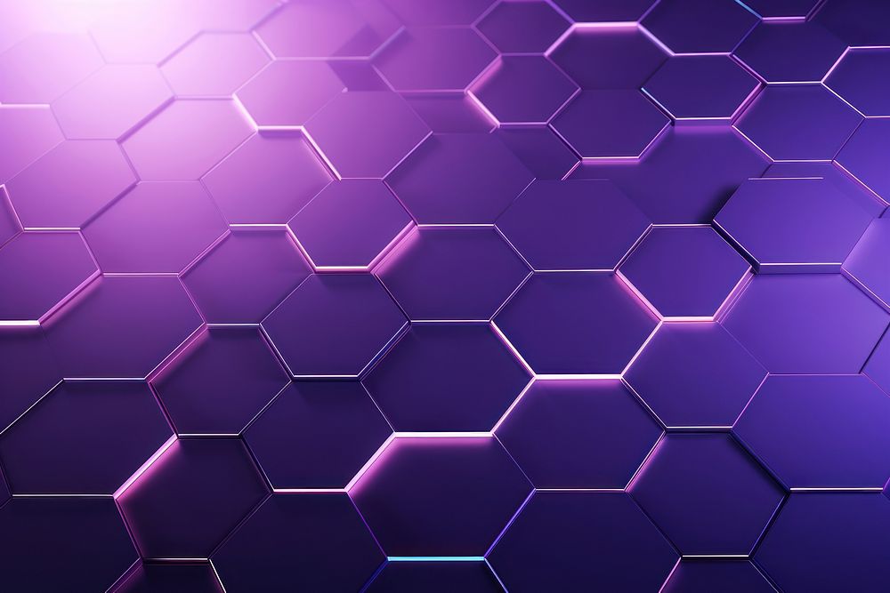 Hexagon pattern on purple background backgrounds futuristic technology.
