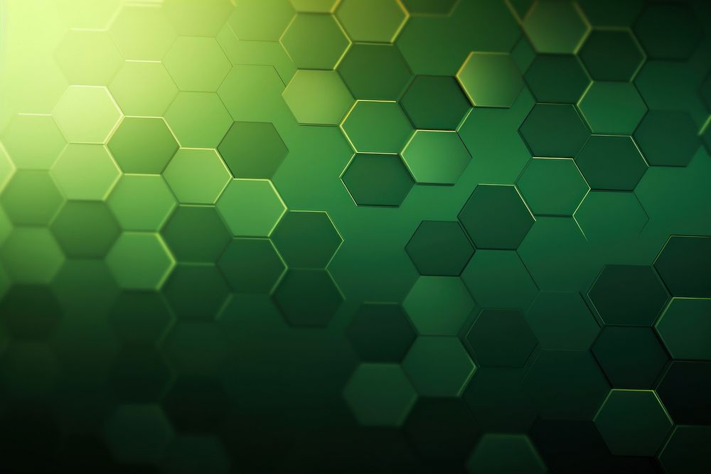 Hexagon pattern on green background backgrounds technology futuristic.