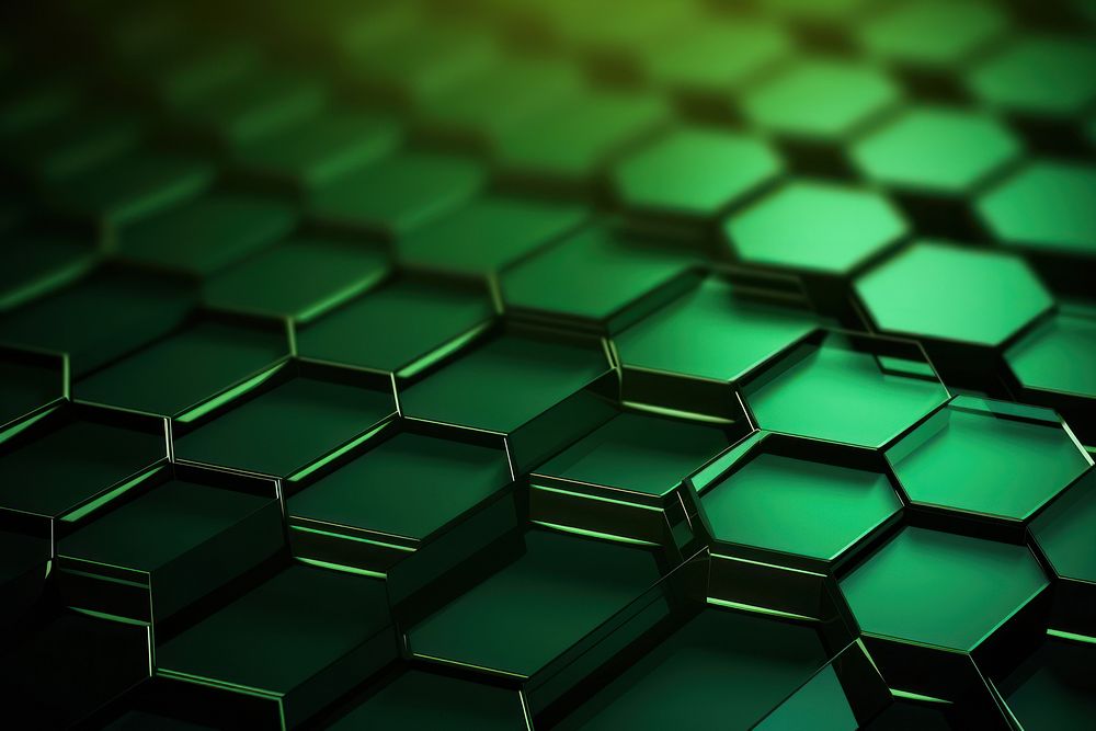Hexagon pattern on green background backgrounds technology abstract.