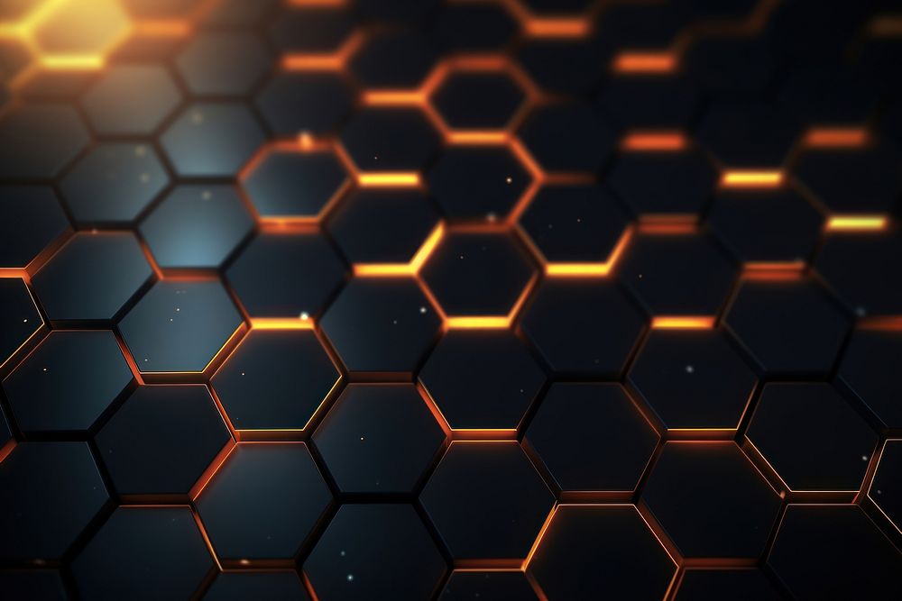 Hexagon pattern on dark background backgrounds futuristic technology.