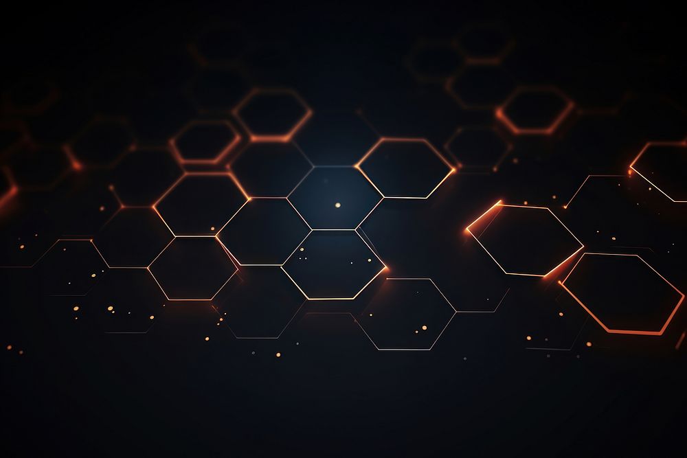 Hexagon symbol on dark background backgrounds futuristic technology.